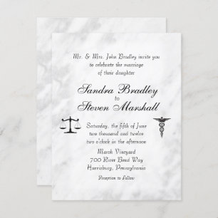 Uitnodiging voor bruiloften door de arts en de adv