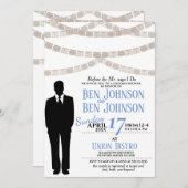Uitnodiging voor bruiloftsfeest bruidegom (Voorkant / Achterkant)