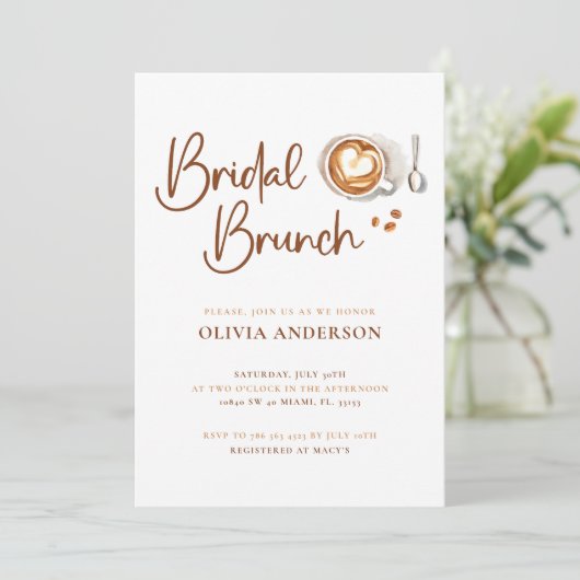 Uitnodiging voor Bruiloftsfeest Koffie (Staand voorkant)