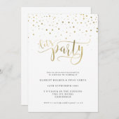 Uitnodiging voor bruiloftsfeest 'Laten we feesten' (Voorkant / Achterkant)