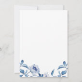 Uitnodiging voor bruiloftsfeest met blauwe aquarel (Achterkant)