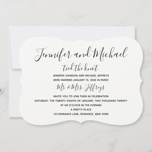 Uitnodiging voor bruiloftsfeest na de bruiloft -- (Voorkant)