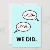 Uitnodiging voor bruiloftsfeest na 'I Do I Do We D (Voorkant)