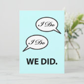 Uitnodiging voor bruiloftsfeest na 'I Do I Do We D (Staand voorkant)