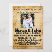 Uitnodiging voor bruiloftsfeest van redneck-koppel (Voorkant)