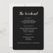 Uitnodiging voor bruiloftsfeest weekendprogramma (Achterkant)