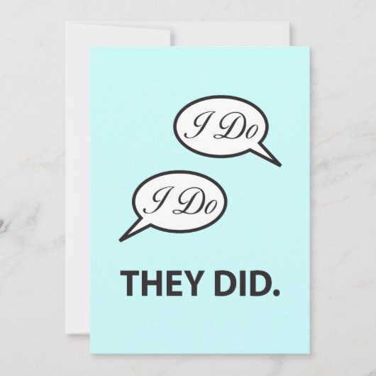 Uitnodiging voor bruiloftsfeestje I Do I Do They D (Voorkant)