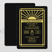 Uitnodiging voor bruiloftsreceptie -- Art Deco (Voorkant / Achterkant)