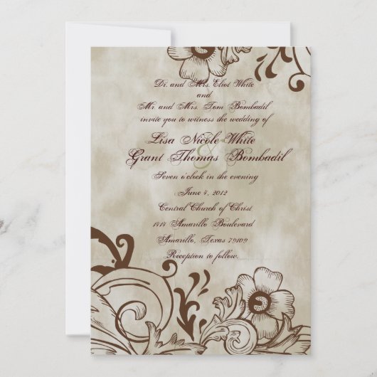 uitnodiging voor bruin bruin bruin bruinbruin (Voorkant)