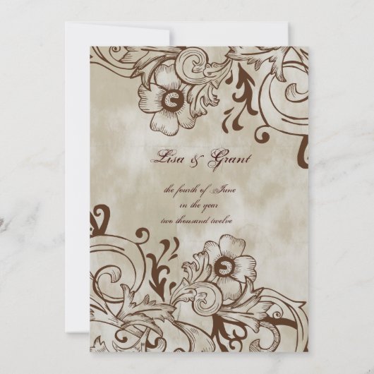 uitnodiging voor bruin bruin bruin bruinbruin (Achterkant)