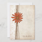  uitnodiging voor bruin en Oranje huwelijk (Achterkant)