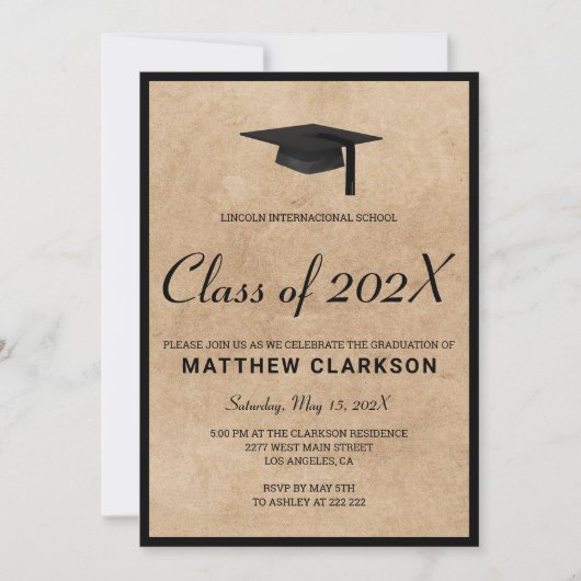 Uitnodiging voor bruin papier (Voorkant)