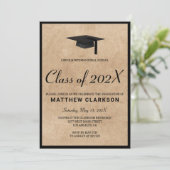 Uitnodiging voor bruin papier (Staand voorkant)