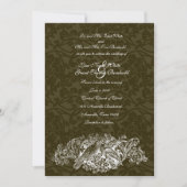  uitnodiging voor bruine brocade-bruiloft (Voorkant)