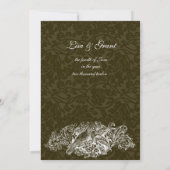 uitnodiging voor bruine brocade-bruiloft (Achterkant)