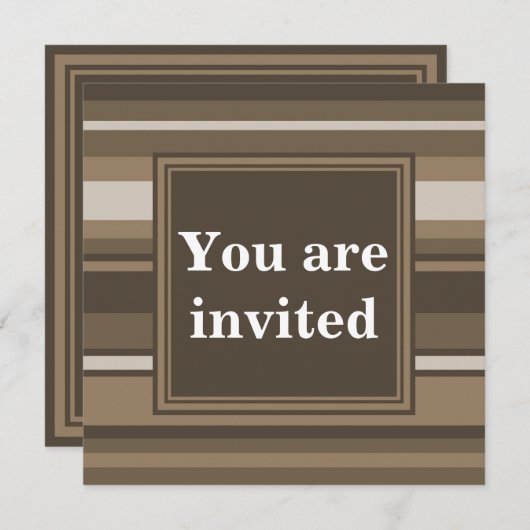 Uitnodiging voor bruine strepen (Voorkant / Achterkant)