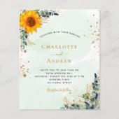 Uitnodiging voor bruinzonnebloem met bruinkoolzaad (Voorkant)