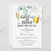 Uitnodiging voor bruisfeest en borrel voor koppels (Voorkant)