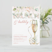 Uitnodiging voor Brunch & Bubble Bridal Shower (Staand voorkant)