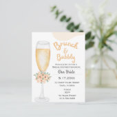 Uitnodiging voor Brunch & Bubble Bridal Shower (Staand voorkant)
