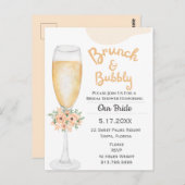 Uitnodiging voor Brunch & Bubble Bridal Shower (Voorkant / Achterkant)