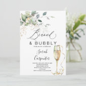 Uitnodiging voor Brunch & Bubble Bridal Shower (Staand voorkant)