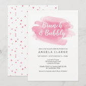 Uitnodiging voor Brunch & Bubble Bridal Shower (Voorkant / Achterkant)