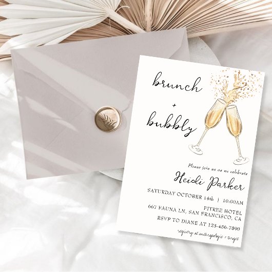 Uitnodiging voor Brunch & Bubble Bridal Shower