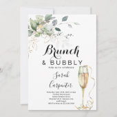 Uitnodiging voor Brunch & Bubble Bridal Shower (Voorkant)
