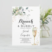 Uitnodiging voor Brunch & Bubble Bridal Shower (Staand voorkant)