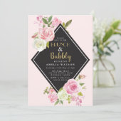 Uitnodiging voor Brunch & Bubble Bridal Shower (Staand voorkant)