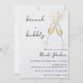 Uitnodiging voor Brunch & Bubble Bridal Shower (Voorkant)