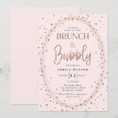 Uitnodiging voor Brunch & Bubble Bridal Shower (Voorkant / Achterkant)