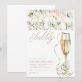 Uitnodiging voor Brunch & Bubble Bridal Shower (Voorkant / Achterkant)