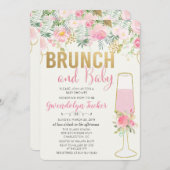 Uitnodiging voor Brunch en Bubble Baby shower (Voorkant / Achterkant)