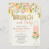 Uitnodiging voor Brunch en Bubble Baby shower (Voorkant / Achterkant)