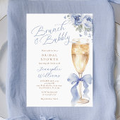 Uitnodiging voor brunch en bubble blue bruidsdouch
