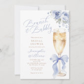 Uitnodiging voor brunch en bubble blue bruidsdouch (Voorkant)