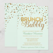 Uitnodiging voor Brunch en Bubble Glitter Bridal (Voorkant / Achterkant)