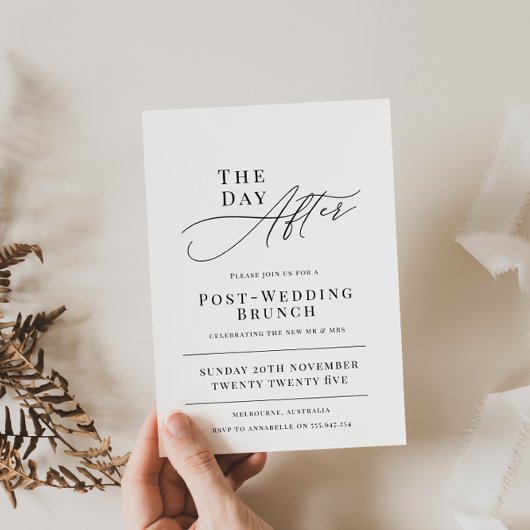 Uitnodiging voor brunch na de bruiloft