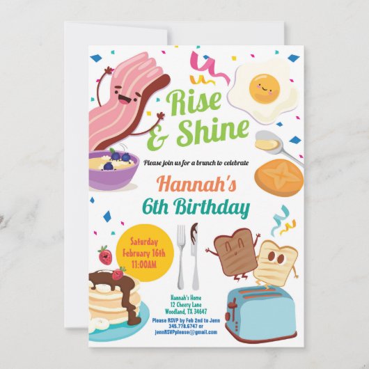 Uitnodiging voor brunch ontbijt. Kind kinderen jar (Voorkant)