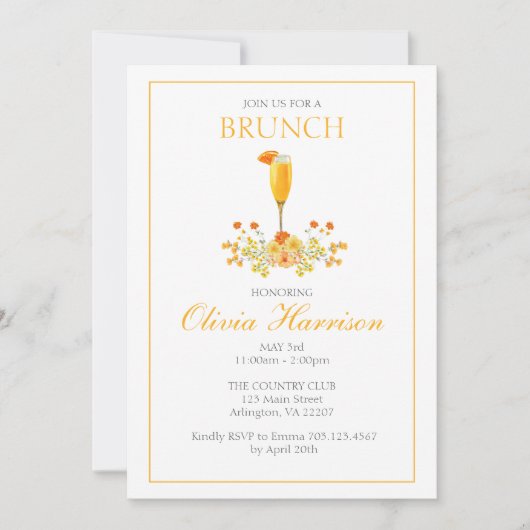 Uitnodiging voor Brunch, Uitnodiging voor Bruidsbr (Voorkant)
