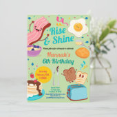 Uitnodiging voor Brunch verjaardag Rise en Shine (Staand voorkant)