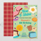 Uitnodiging voor Brunch verjaardag Rise en Shine (Voorkant / Achterkant)