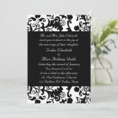 Uitnodiging voor brute en zwarte bruiloft (Staand voorkant)