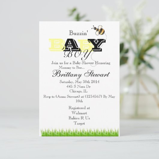 Uitnodiging voor bubbelbijen (Staand voorkant)