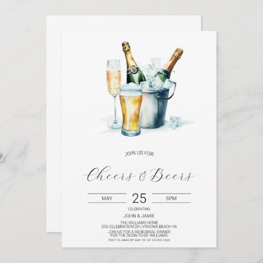 Uitnodiging voor bubbels en biertjes (Voorkant / Achterkant)
