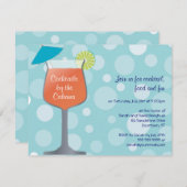 Uitnodiging voor Bubble Umbrella Drink Party (Voorkant / Achterkant)