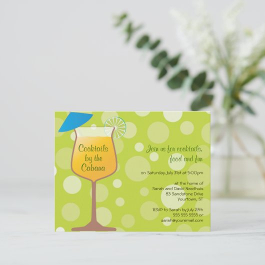 Uitnodiging voor Bubble Umbrella Drink Party (Staand voorkant)