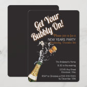 Uitnodiging voor Bubbly Celebration Holiday Party (Voorkant / Achterkant)